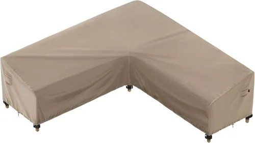 Vista 13 de iBirdie Funda para Muebles de Patio Exterior que se Ajusta a Sofás Seccionales en Forma de L de 100" x 130", 99" x 128", 98" x 126", Impermeable