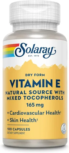 Vista 4 de SOLARAY Vitamina E, seca 200 UI con tocoferoles mixtos Función cardíaca saludable y apoyo para la salud de la piel 100