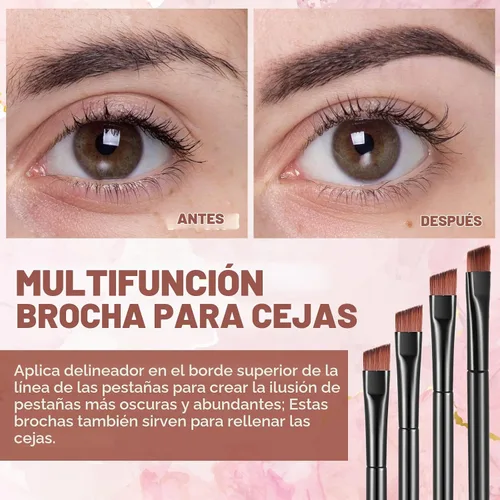 Vista 3 de Gerrii 100 cepillos desechables en ángulo para cejas, cepillo delineador de ojos, cepillos de ángulo desechables, pinceles de tintado para mujeres