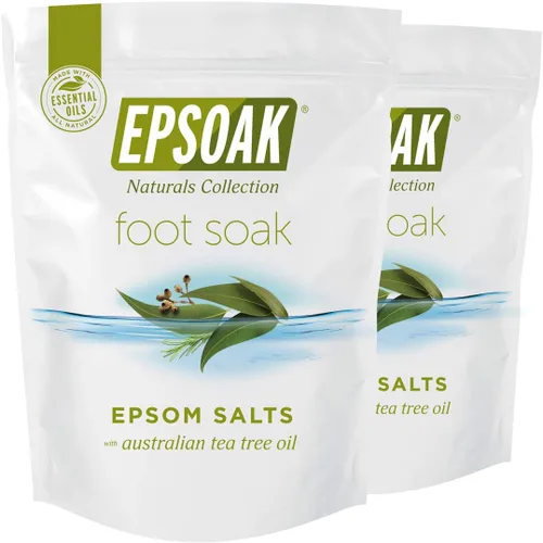 Vista 10 de Aceite de árbol de té para pies con sal de Epsom Epsoak – Bolsa de valor de 2 libras – Fabricado en los Estados Unidos