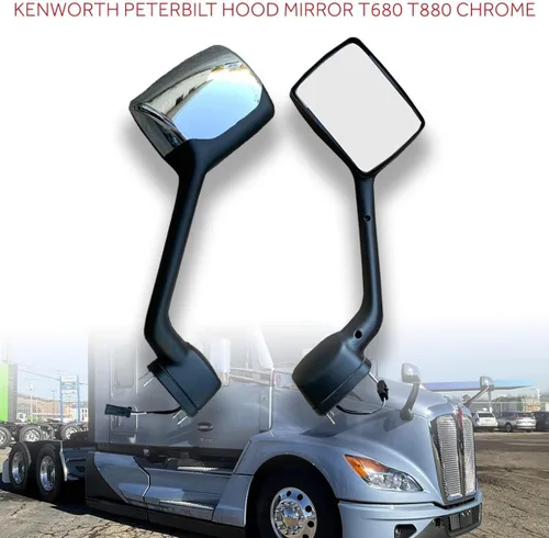 Vista 2 de Compatible con espejo de capó Kenworth Peterbilt T680 T880 cromado lado izquierdo del conductor 2010 a 2019