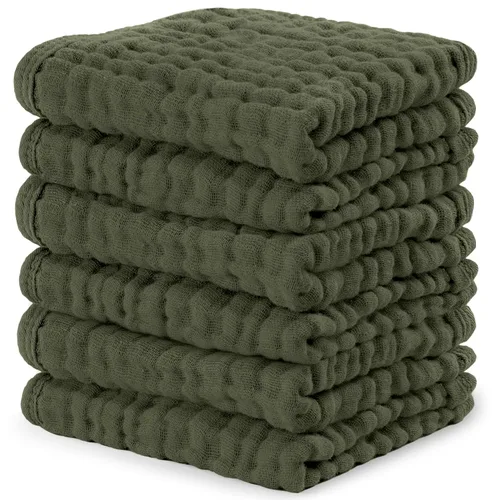 Vista 13 de Comfy Cubs - Juego de paños de muselina para eructos de 20 x 10 pulgadas, paquete de 10, tamaño grande, 6 capas, 100% algodón, absorbentes, seguros