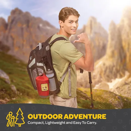 Vista 7 de Hamaca duradera con capacidad de 400 libras, silla hamaca de nailon para campamento, tamaños dobles o individuales, con correas para árbol y bolsa