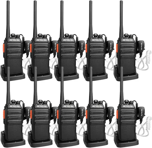 Retevis H-777S Walkie Talkies para adultos, radio de 2 vías de largo alcance, Walkie Talkies con auricular y juego de micrófono, base de carga USB,