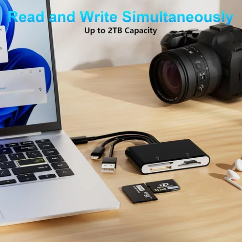 Vista 8 de Memory Stick Pro Duo Adapter, 4 in 1 SD/TF/MS/XD Card Reader, XD Picture Card Reader for USB C/Lightning/USB A, Multi-SD Card Reader for iPhone