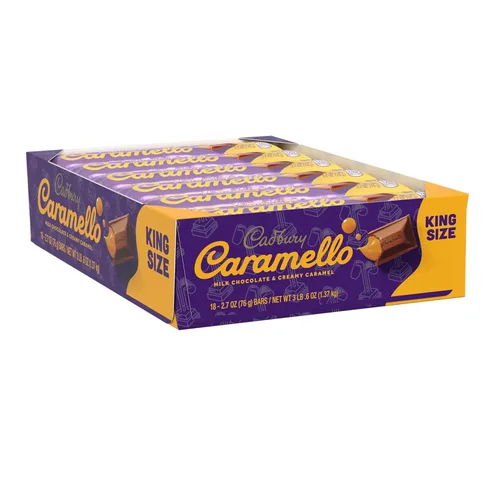Vista 3 de CADBURY CARAMELLO - Barras de caramelo de chocolate con leche, tamaño King, 2.7 onzas (18 unidades)