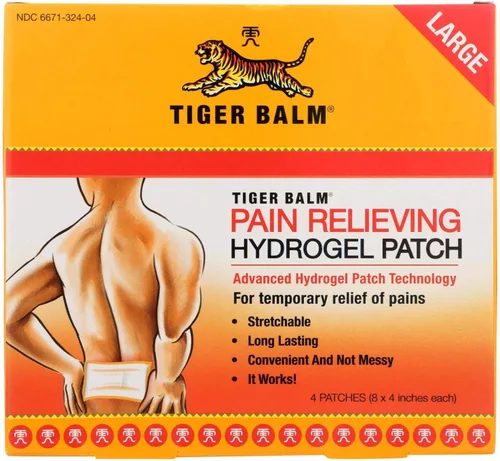 Tiger Balm Parche para aliviar el dolor grande, 4 unidades (paquete de 6)