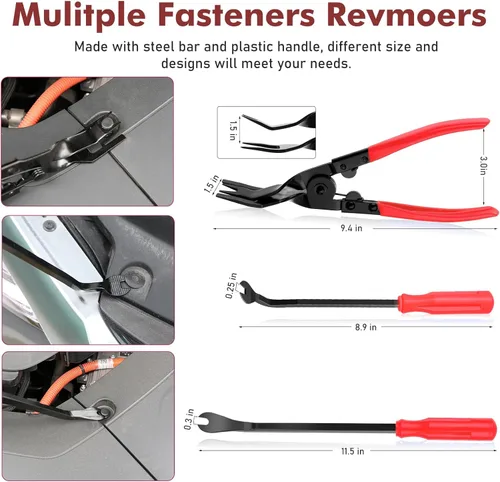 Vista 4 de GLK Herramienta de extracción de molduras de 248 piezas, herramienta de palanca, kit de herramientas de extracción de terminales de radio/estéreo