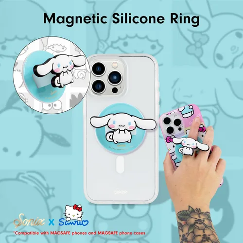 Vista 3 de Sonix x Sanrio Agarre Magnético para Teléfono, Agarre de Anillo con Bucle de Silicona MagSafe - Soporte Desmontable para la Mano, Agarre MagSafe