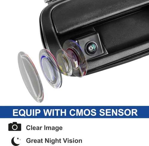 Vista 5 de Anina Tailgate Handle Backup Camera for 2000-2006 Toyota Tundra Rear View Reverse Parking Assist Camera with Optional Guideline Tundra Factory