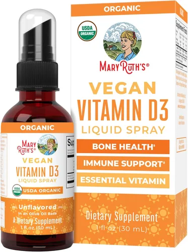 MaryRuth Organics Vitamina D USDA Orgánica | VIT D3 Líquido | Sin Azúcar | Spray Líquido de VIT D de Apoyo Inmunológico para Adultos y Niños | Salud