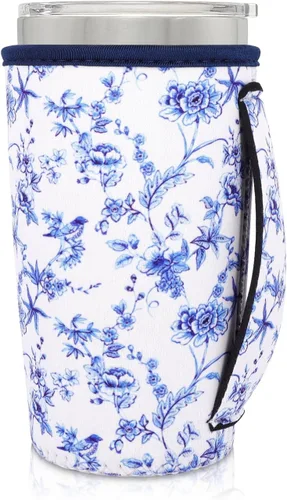 Fundas Aislantes de Neopreno Portavasos con Asa para Vasos Tumbler de 20oz, Funda Reutilizable para Café Helado Para Tazas de Café de 30oz - 32oz