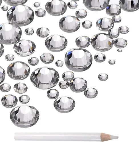 Vista 14 de LPBeads 3456 piezas de diamantes de imitación AB para arte de uñas, cuentas redondas con parte trasera plana, gemas de cristal, 6 tamaños
