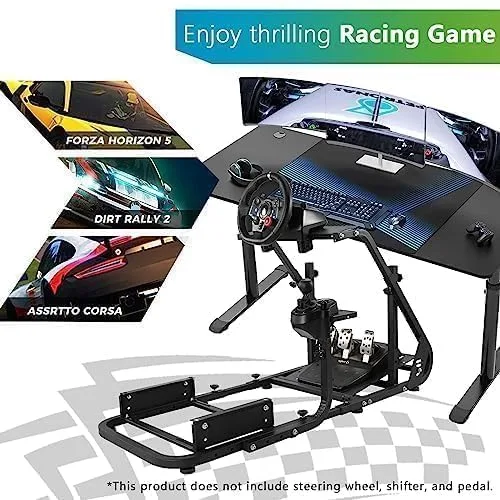 Vista 7 de Hottoby Sim Driving Racing Cockpit with Red Seat Fit for LogitechThrustmasterFanatec G920,G923,G29,G25&T80,Mountable Monitor Stand, Double Arm