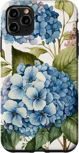 Vista 13 de Watercolour Vintage Blue Hydrangea with Flower Flower Case for iPhone 16