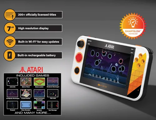 Vista 4 de My Arcade Atari Gamestation Go: Rechargeable Battery, Over 200+ Preloaded Retro Video Games Including Pac-Man, Atari: Recharged, & Balls of Steel