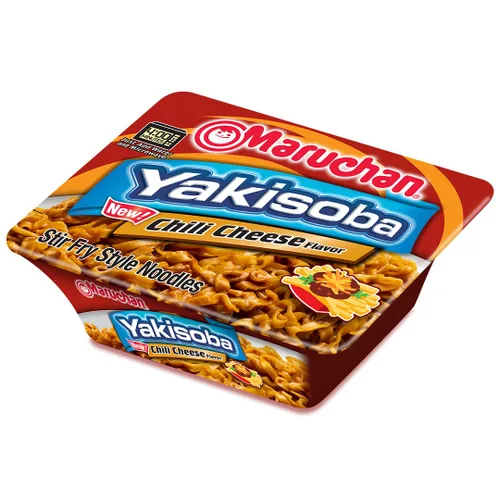 Vista 2 de Maruchan Yakisoba Chili Cheese, fideos Ramen instantáneos japoneses, 3.86 onzas, 8