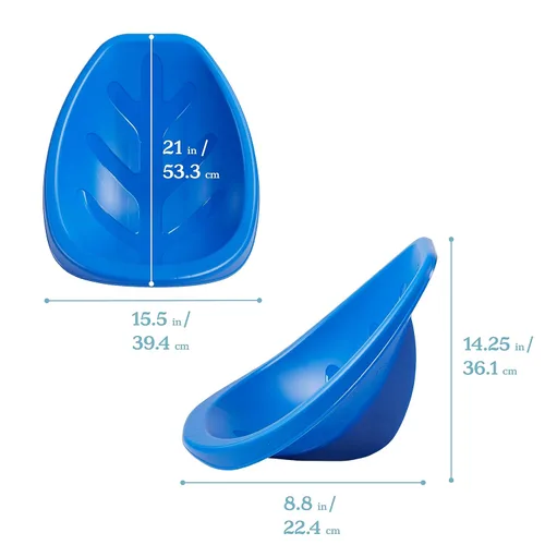 Vista 3 de ECR4Kids Asiento de piso con forma de hoja, silla basculante, azul, 6 piezas