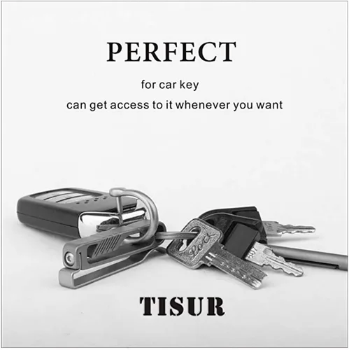 Vista 4 de Tisur - Llavero de titanio para cinturón. Llavero de gancho con anillo desmontable unisex, Anillo Bk1+d, Medio