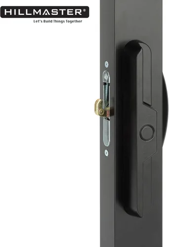 Vista 7 de Juego de manijas de puerta de patio HILLMASTER con cerradura de mortaja 45° para reemplazo, diseño reversible de estilo de muesca, sin llave