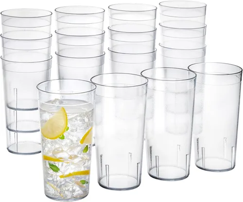 Vista 10 de Café. 16 piezas, resistente a la rotura, 20 oz. Vasos para bebidas con calidad de restaurante, Multicolor