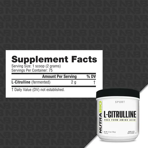 Vista 2 de NutraBio L-citrulina, aminoácido de forma libre, 5.3 oz (150 g)