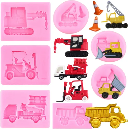 Vista 10 de Zixiang Molde redondo 3D para fondant, molde de silicona con forma de rueda de camión para decoración de pasteles, decoración de cupcakes, arcilla