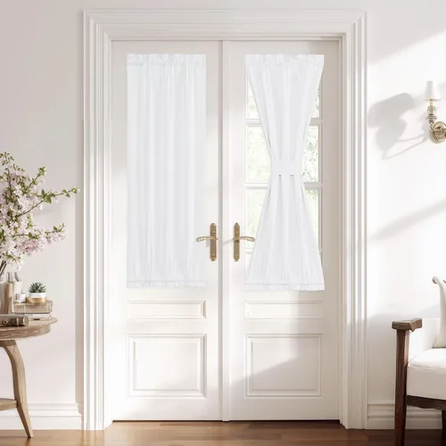 Vista 10 de NICETOWN Cortinas 100% opacas para puerta francesa, cortinas de privacidad para ventana, persianas de oscurecimiento de habitación de 25 x 64