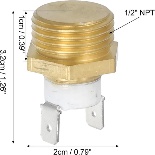 Vista 3 de X AUTOHAUX Interruptor de sensor térmico universal de temperatura del ventilador de refrigeración del motor del radiador automotriz 1/2 '' NPT