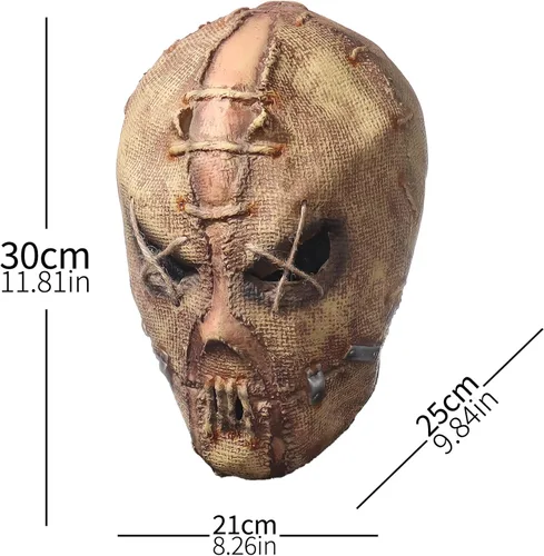 Vista 3 de Máscara de terror para Halloween, cara de terror, zombi