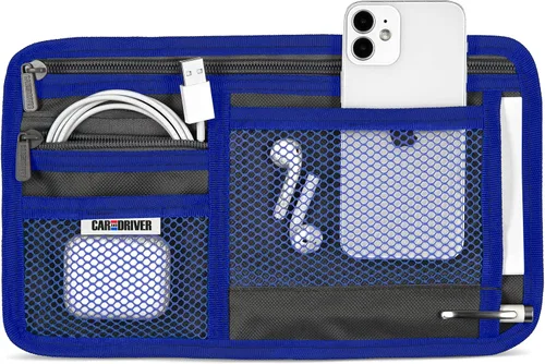 Vista 4 de Car and Driver Organizador de visera Accesorios para visera Bolsillo de red para tarjetas de coche Accesorios interiores para automóviles