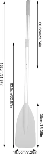 Vista 2 de Remos de barco, 2 piezas de remos para bote de remos de 51.97 pulgadas de largo con cerraduras de remo, eje dividido remos de aluminio canoa kayak
