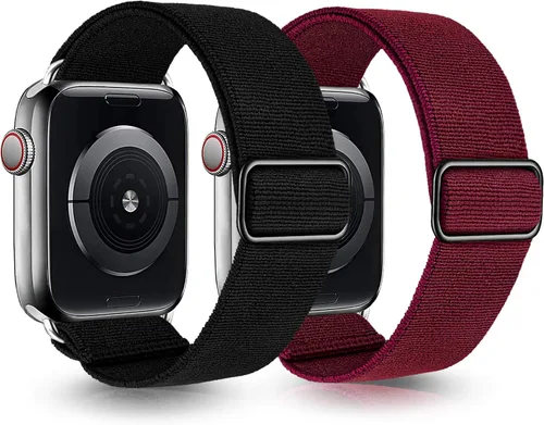 Vista 18 de Correa elástica Solo Loop Compatible con Apple Watch Band de 1.49, 1.57, 1.61, 1.65, 1.73, 1.77, 1.7, 1.97 pulgadas, Boho Bands para iWatch Series