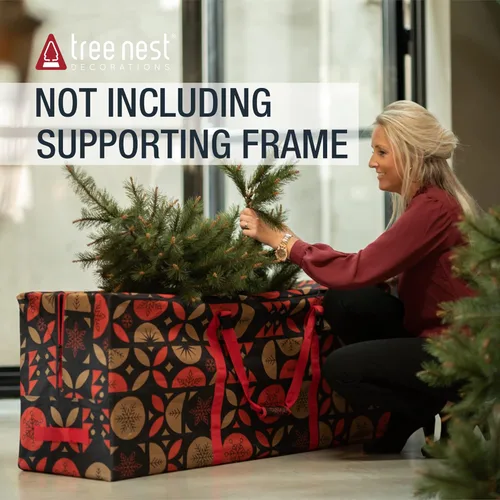 Vista 2 de Tree Nest Bolsa de almacenamiento con ruedas para árbol de Navidad de 7.5 pies, caja para árbol de Navidad artificial desmontado, bolsas