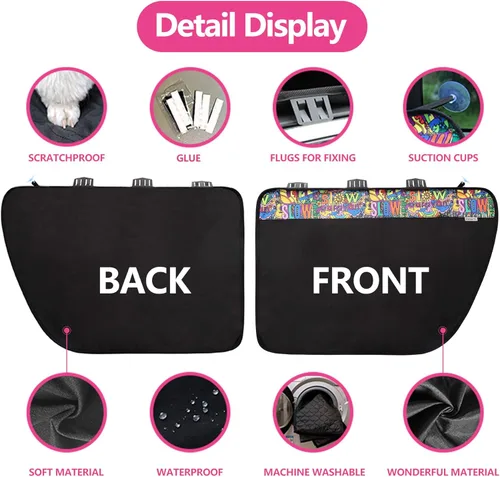 Vista 3 de 2 protectores de puerta de automóvil para perros y mascotas, impermeables, a prueba de arañazos, antideslizantes, duraderos, protectores de puerta