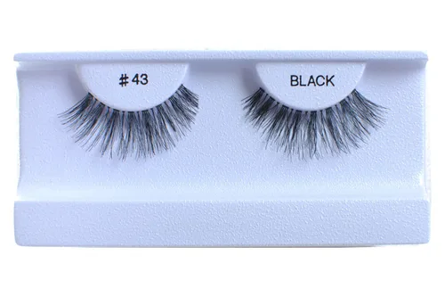 Vista 22 de 10 pares de pestañas postizas 100% cabello humano, negro natural #1