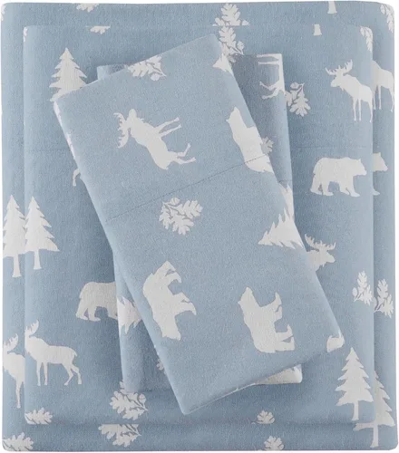 Vista 14 de Comfort Spaces - Juego de cama de franela de algodón cálido y transpirable con sábanas de bolsillo profundo y fundas de almohada, tamaño King, gris