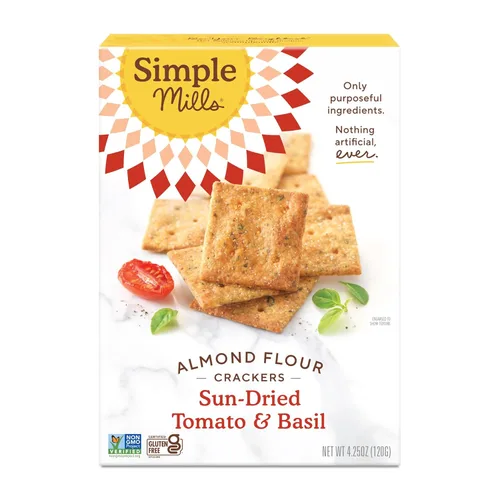 Vista 59 de Simple Mills - Galletas saladas de harina de almendras con pimienta negra en trozos, sin gluten, con semillas de lino, semillas de girasol y sin