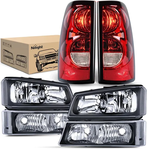 Vista 16 de Nilight Conjunto de luz trasera compatible con Chevy Silverado 1500 1500HD 2500 2500HD 2500 2500HD 3500 2007 Chevrolet Classic OE Style lámpara Lado