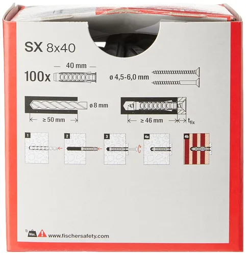 Vista 2 de fischer Enchufe Expansión SX 8 x 40 con Llanta (100 pcs)