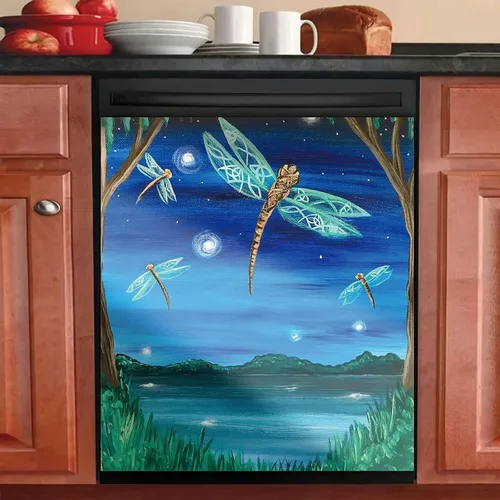 Cubierta para puerta de lavavajillas, adhesivo magnético para lavavajillas, paneles de refrigerador, decoración de gabinete de cocina, calcomanías