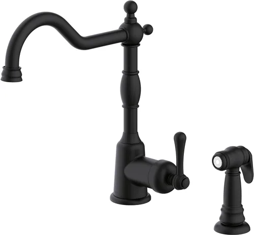 Vista 8 de Grifo de Barra Gerber Opulence – Grifo Tradicional para Barra Húmeda y Fregadero de Preparación, Mango Único, Caño Giratorio, Construcción de Latón