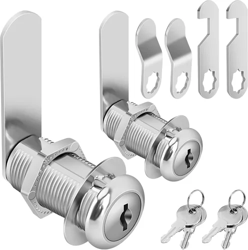Vista 12 de Cerradura de leva de gabinete con llaves iguales, cilindro de 1-1/8" (longitud) se adapta a un grosor máximo del panel de 7/8", juego de reemplazo