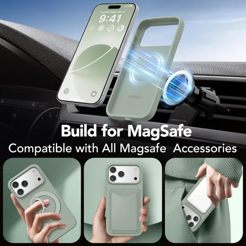 Vista 1286 de GONEZ Funda magnética para iPhone 14, compatible con Magsafe, con protector de pantalla + protector de cámara, forro de microfibra antiarañazos