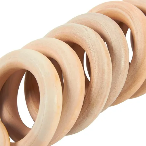 Vista 7 de Juvale Círculos de madera para macramé y manualidades, paquete de 20, círculos de madera natural sin terminar de 2.2 pulgadas de diámetro