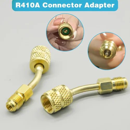 Vista 2 de Kit de adaptador R410A, adaptador mini split 5/16 a 1/4 acoplador R410A adaptador de manguera de refrigerante, conector de válvula removedor