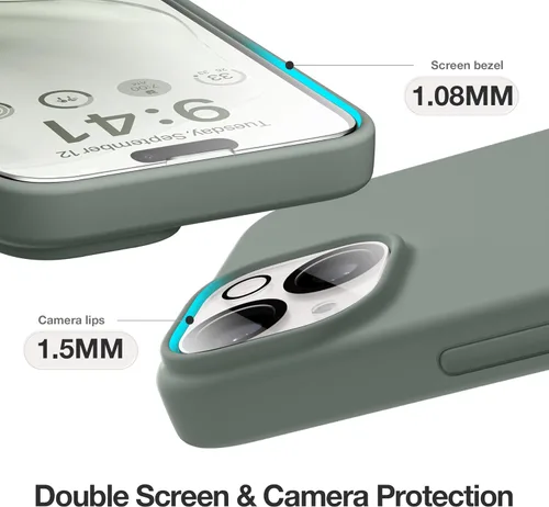 Vista 1019 de GONEZ Funda magnética para iPhone 14, compatible con Magsafe, con protector de pantalla + protector de cámara, forro de microfibra antiarañazos