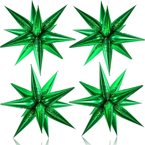Vista 13 de Globos de papel de aluminio con forma de cono de estrella en explosión, rosado, grandes, 20 pulgadas, para despedida de soltera, cumpleaños, Rosa