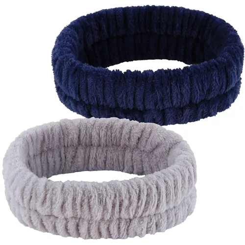 Vista 10 de YGQQOY Diadema de spa, diadema de maquillaje para lavar la cara, bandas para el cabello para hombres, negro y gris