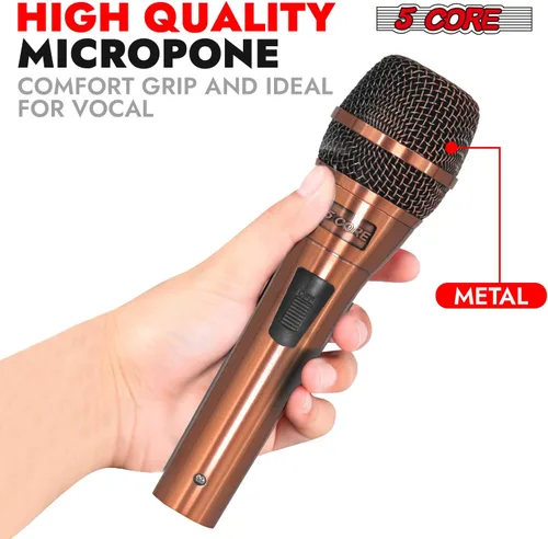 Vista 2 de 5 CORE Micrófono vocal dinámico profesional de neodimio cardioide unidireccional micrófono de mano para cantar + cable de 16 pies + clip + bolsa